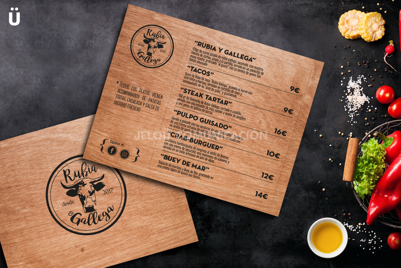 Jeloü Comunicación Rubia y Gallega diseño carta restaurante